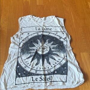 Madewell Sun and Moon Graphic Muscle Tee - White and Black